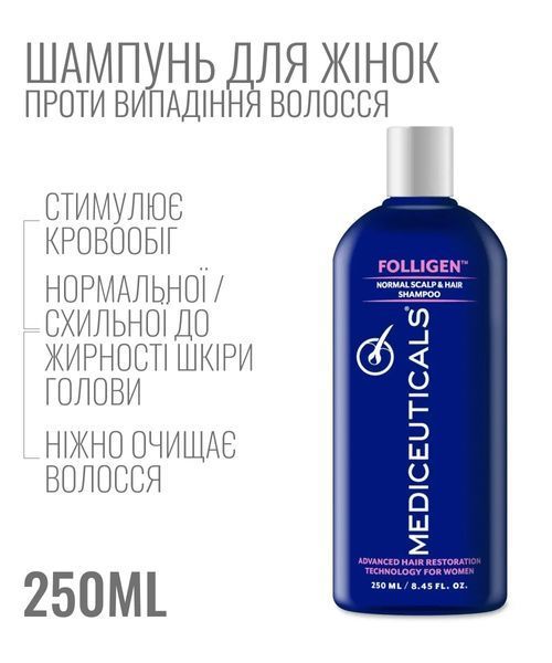 Шампунь для зміцнення волосся жіночий&nbsp;Mediceuticals FolligenTM 250 мл (для нормальної/схильної до жирної шкіри голови) 36976 фото